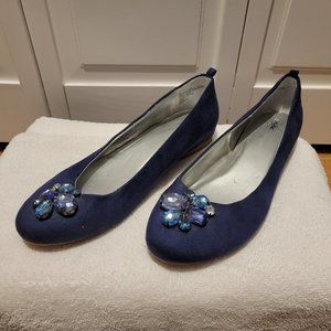Mossimo Blue Jeweled Statement Flats Size 9.5